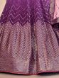 Fabulous Purple Sequins Chinon Traditional Lehenga Choli With Dupatta