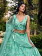 Wonderful Turquoise Sequins Net Reception Wear Lehenga Choli