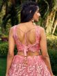 Awesome Pink Sequins Net Bridesmaid Lehenga Choli With Dupatta
