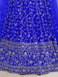 Enticing Blue Embroidered Georgette Designer Lehenga Choli