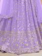 Alluring Lavender Sequins Georgette Engagement Wear Lehenga Choli