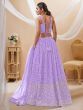 Alluring Lavender Sequins Georgette Engagement Wear Lehenga Choli
