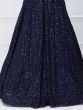 Lovely Navy Blue Sequins Georgette Engagement Wear Lehenga Choli